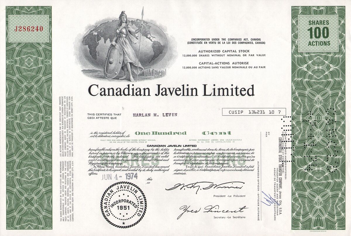 Canadian Javelin Limited traderpedia